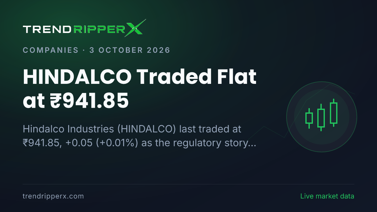 HINDALCO Traded Flat at ₹941.85: Inside the Regulatory Story Moving Hindalco Industries Shares