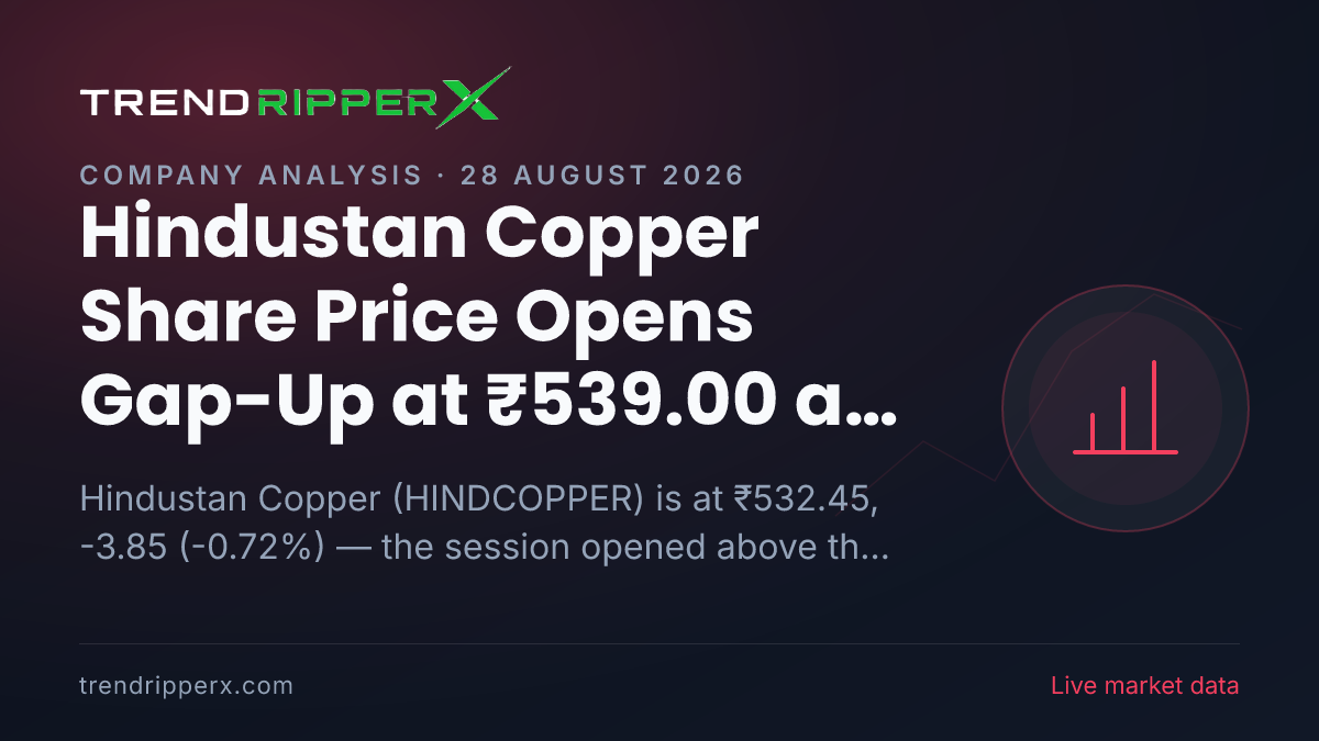 Hindustan Copper Share Price Opens Gap-Up at ₹539.00 as Q Results News Hits the Wires