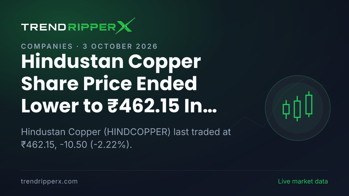 Hindustan Copper Share Price Ended Lower to ₹462.15 In Friday's Session — Volumes, 52-Week Range and What to Watch Next