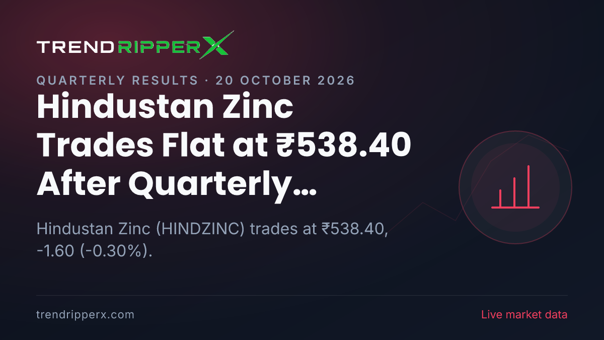 Hindustan Zinc Trades Flat at ₹538.40 After Quarterly Results Update — Levels, Volumes and the Follow-Up to Track