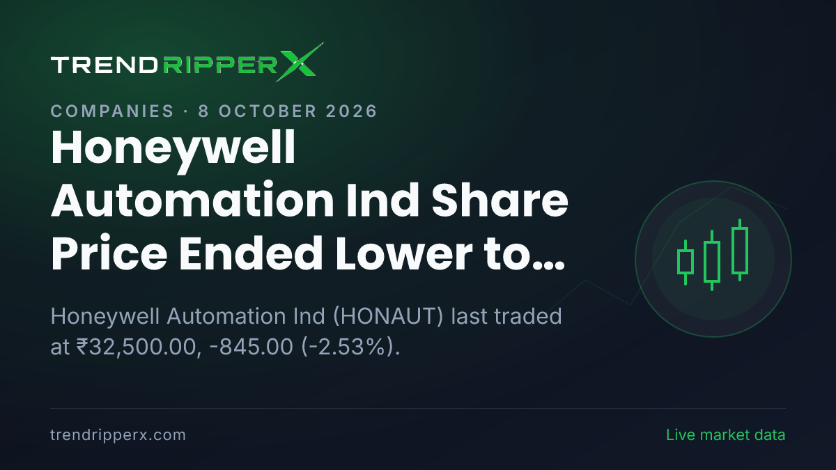 Honeywell Automation Ind Share Price Ended Lower to ₹32,500.00: What Is Driving HONAUT After Today's Close, and the Levels That Matter