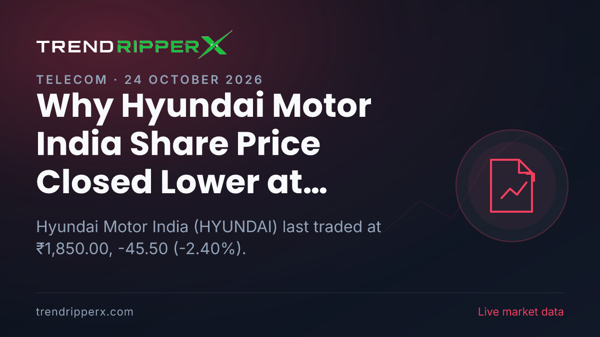Why Hyundai Motor India Share Price Closed Lower at ₹1,850.00 In Friday's Session: the IPO Trigger, Explained