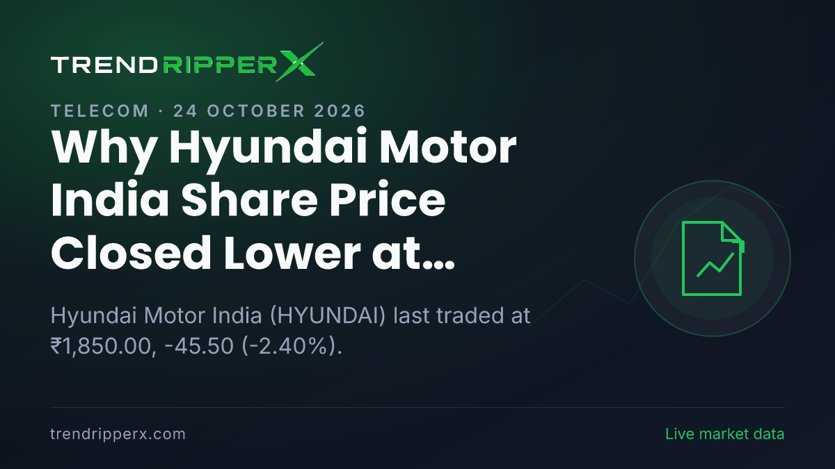 Why Hyundai Motor India Share Price Closed Lower at ₹1,850.00 In Friday's Session: the IPO Trigger, Explained
