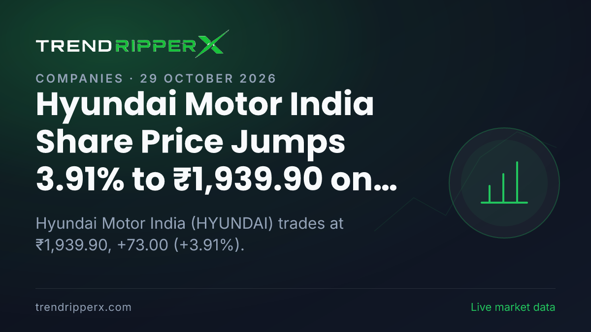 Hyundai Motor India Share Price Jumps 3.91% to ₹1,939.90 on Quarterly Results News — What It Means for Investors