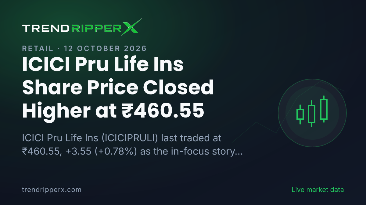 ICICI Pru Life Ins Share Price Closed Higher at ₹460.55: What Is Driving ICICIPRULI In Friday's Session, and the Levels That Matter