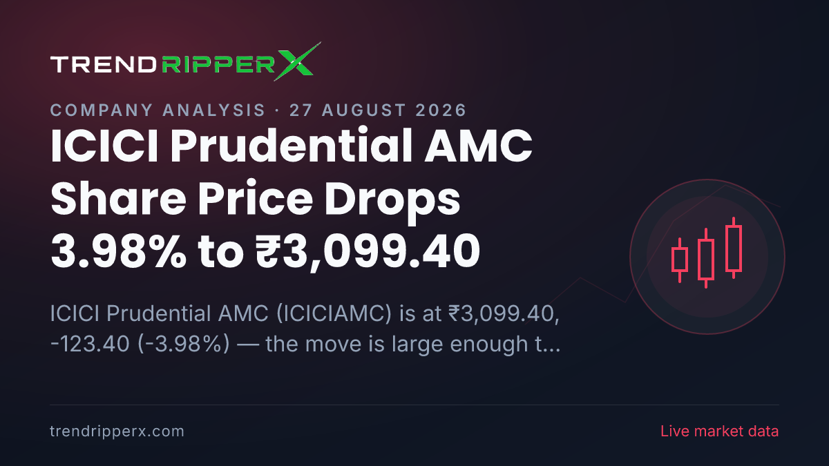 ICICI Prudential AMC Share Price Drops 3.98% to ₹3,099.40 — What the OFS / Stake Sale News Means for ICICIAMC