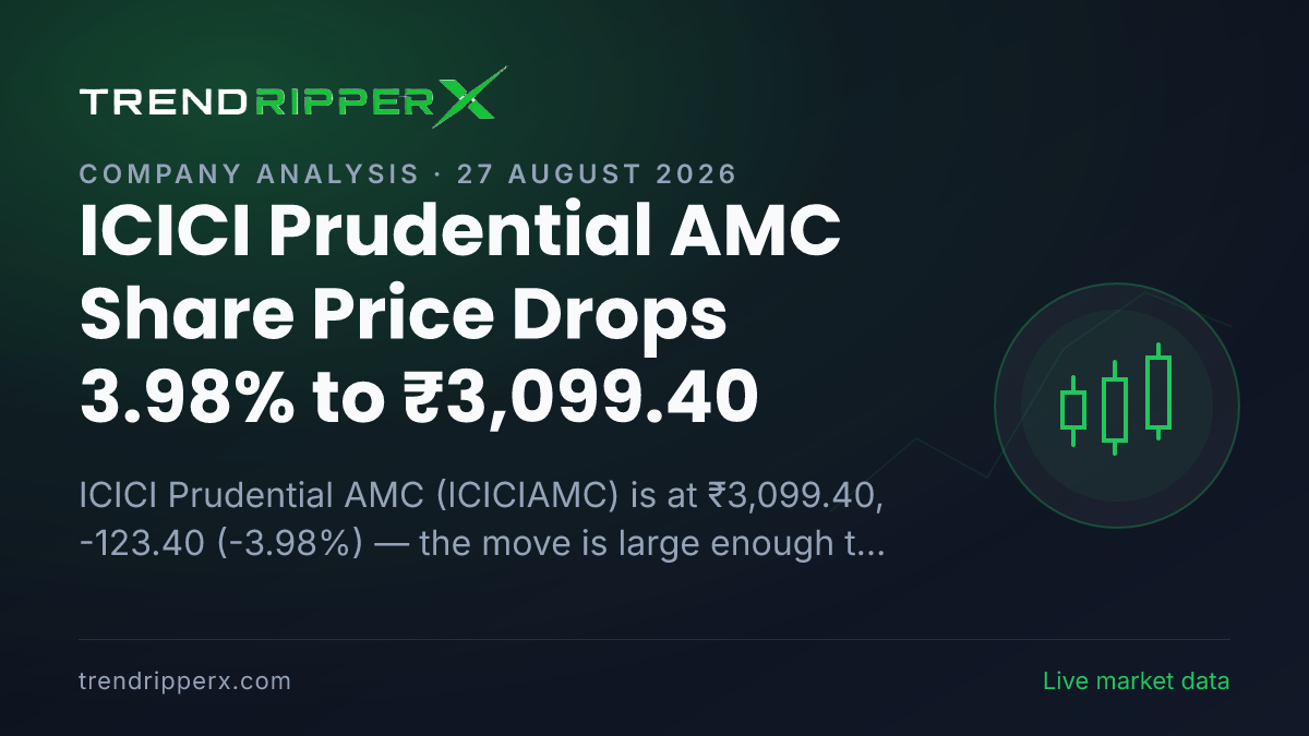 ICICI Prudential AMC Share Price Drops 3.98% to ₹3,099.40 — What the OFS / Stake Sale News Means for ICICIAMC