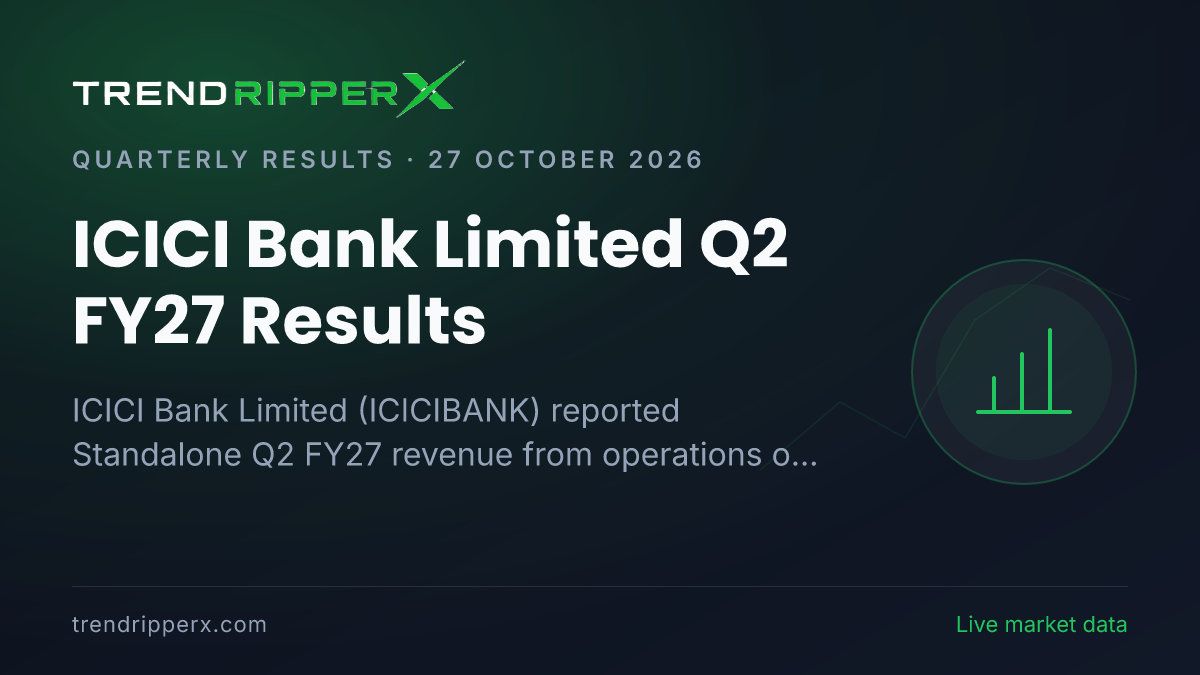 ICICI Bank Limited Q2 FY27 Results: Net Profit ₹14,843 cr, Revenue from operations ₹49,110 cr