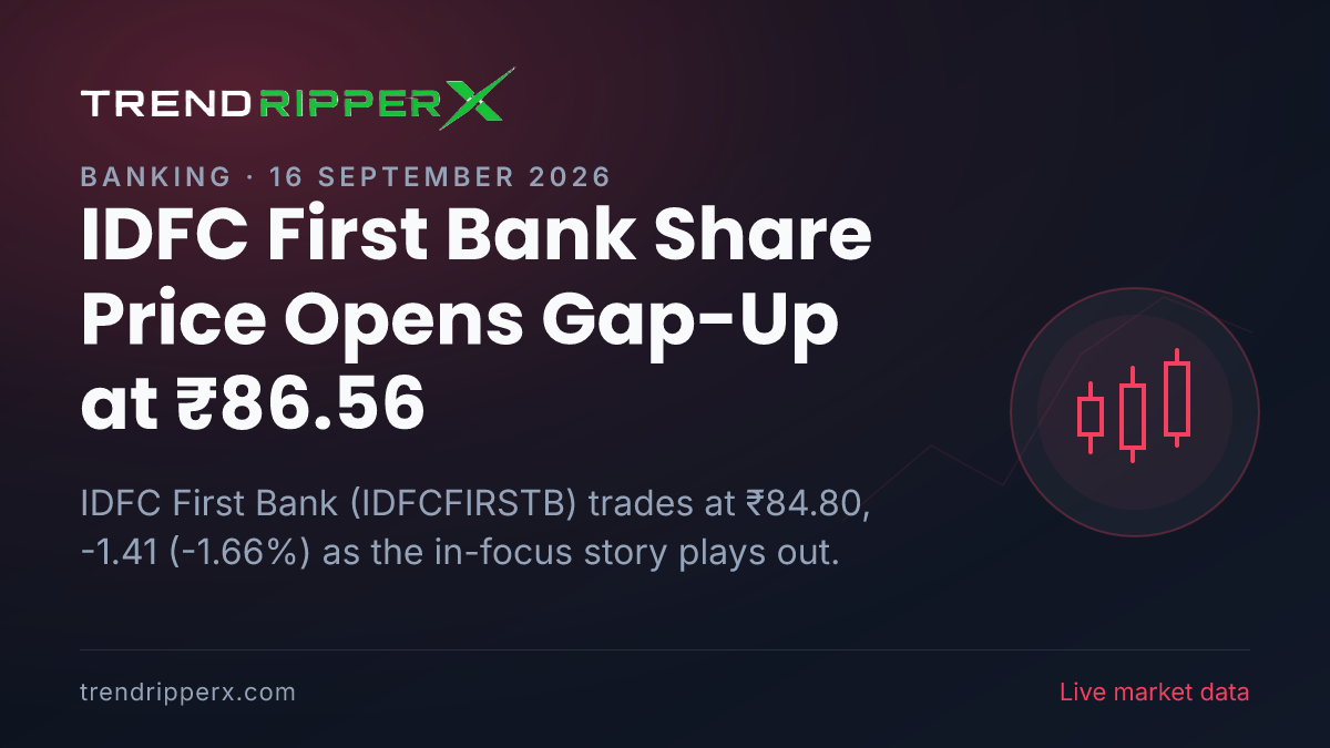 IDFC First Bank Share Price Opens Gap-Up at ₹86.56: What Is Driving IDFCFIRSTB Today, and the Levels That Matter