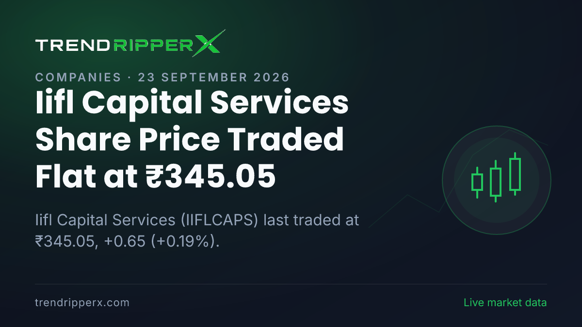 Iifl Capital Services Share Price Traded Flat at ₹345.05: What Is Driving IIFLCAPS In Tuesday's Session, and the Levels That Matter