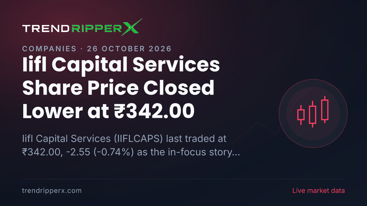 Iifl Capital Services Share Price Closed Lower at ₹342.00: What Is Driving IIFLCAPS In Friday's Session, and the Levels That Matter