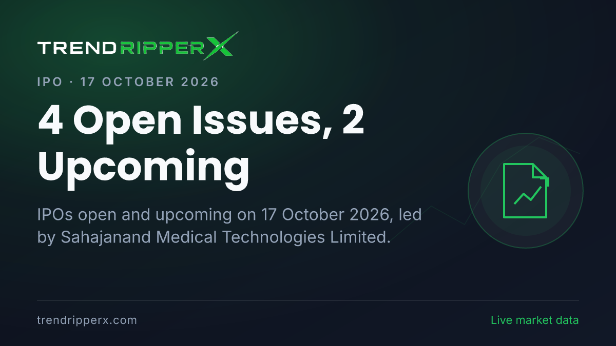 IPO Today (17 October 2026): 4 Open Issues, 2 Upcoming — Dates, Price Band, Subscription