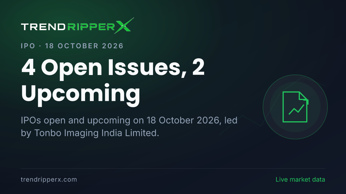 IPO Today (18 October 2026): 4 Open Issues, 2 Upcoming — Dates, Price Band, Subscription
