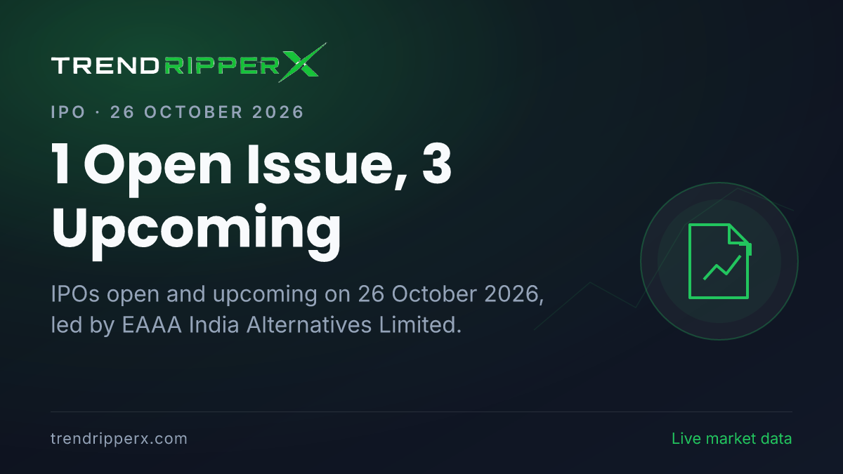 IPO Today (26 October 2026): 1 Open Issue, 3 Upcoming — Dates, Price Band, Subscription