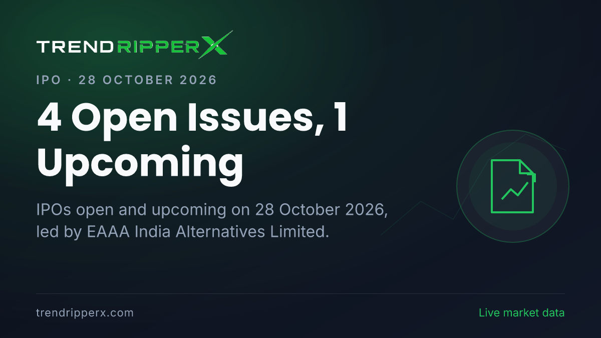 IPO Today (28 October 2026): 4 Open Issues, 1 Upcoming — Dates, Price Band, Subscription