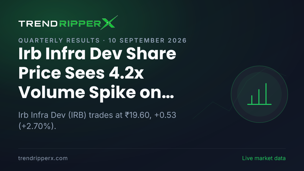IRB in Focus: Irb Infra Dev Share Price Sees 4.2x Volume Spike on Rising Newsflow