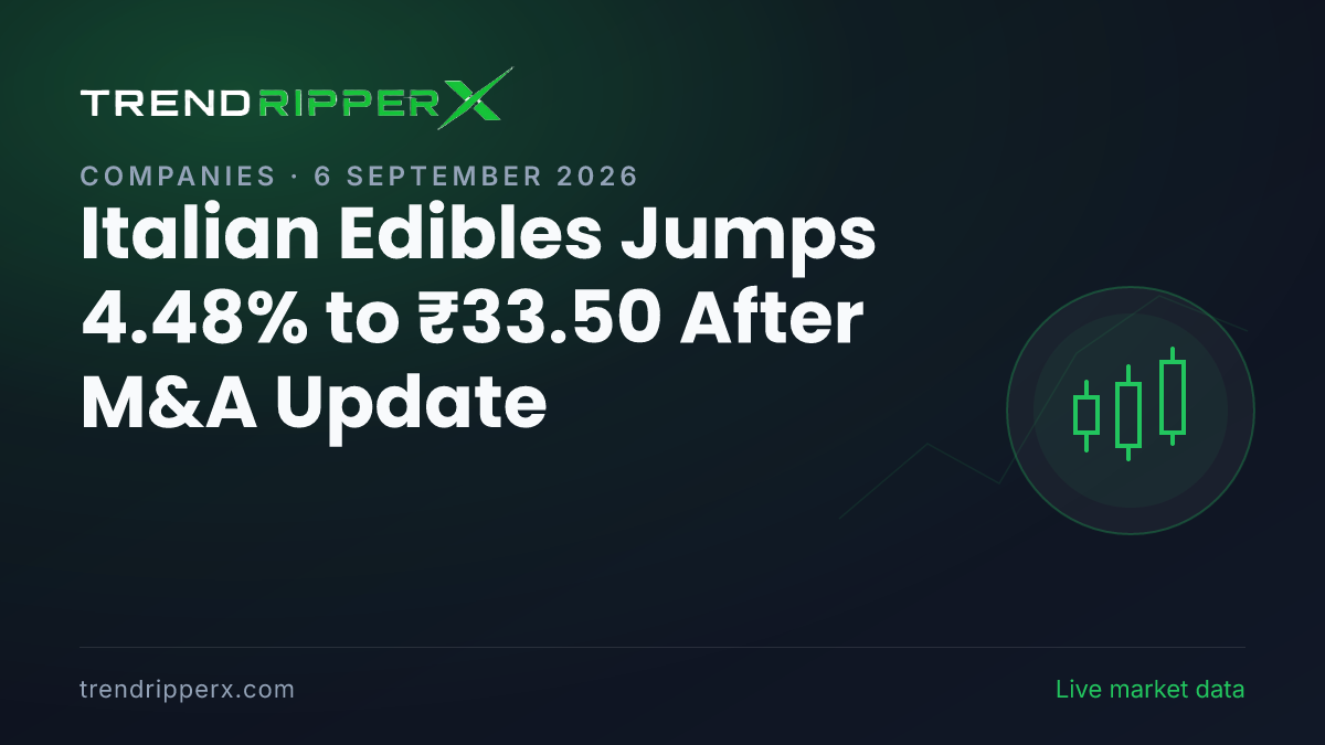 Italian Edibles Jumps 4.48% to ₹33.50 After M&A Update — Levels, Volumes and the Follow-Up to Track