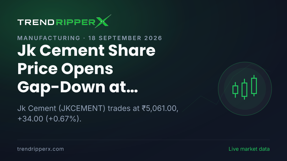 Jk Cement Share Price Opens Gap-Down at ₹5,010.00 Today — Volumes, 52-Week Range and What to Watch Next