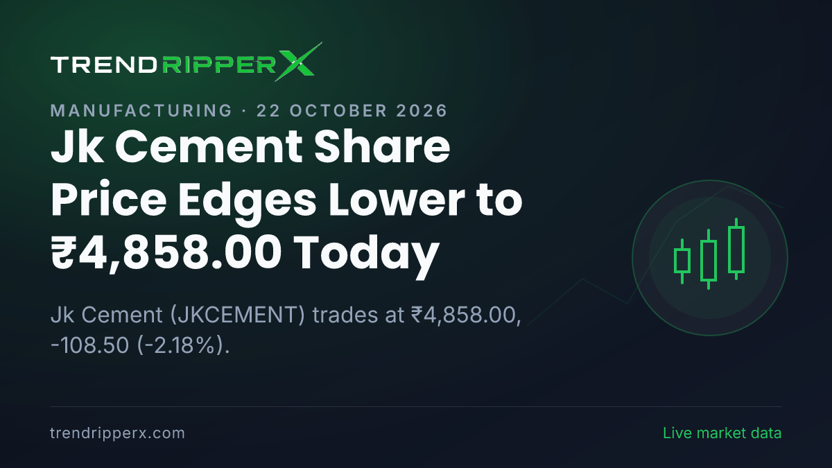 Jk Cement Share Price Edges Lower to ₹4,858.00 Today — Volumes, 52-Week Range and What to Watch Next