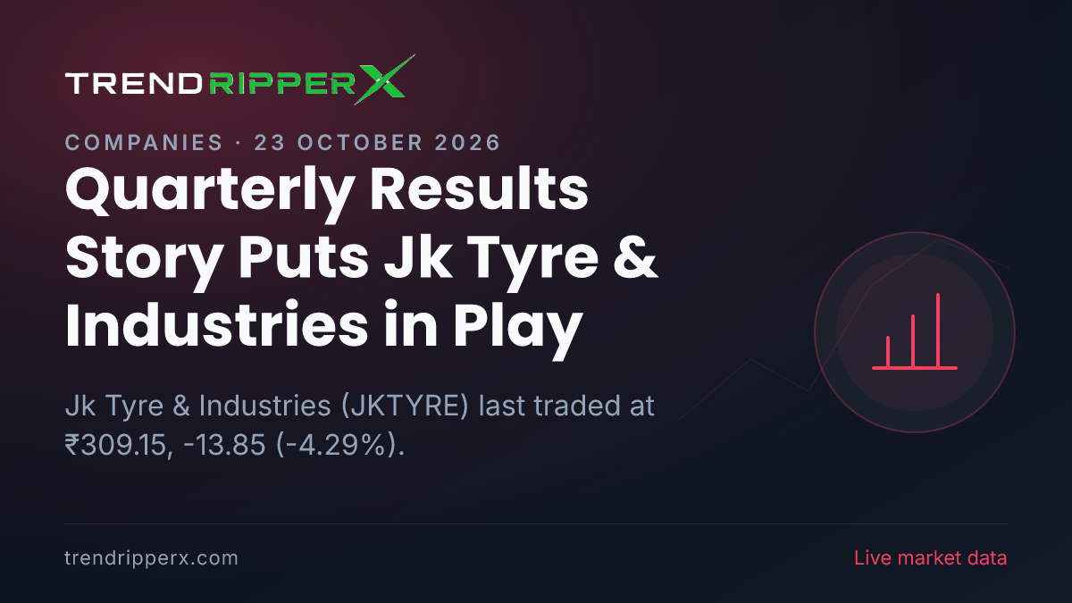 Quarterly Results Story Puts Jk Tyre & Industries in Play: Share Price Slipped to 52-Week Low, and Here Is the Arithmetic