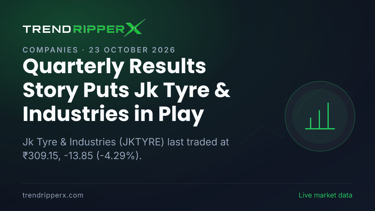 Quarterly Results Story Puts Jk Tyre & Industries in Play: Share Price Slipped to 52-Week Low, and Here Is the Arithmetic