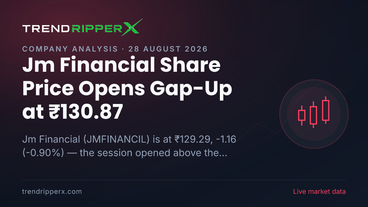 Jm Financial Share Price Opens Gap-Up at ₹130.87 — Here Is What Is Driving JMFINANCIL Today