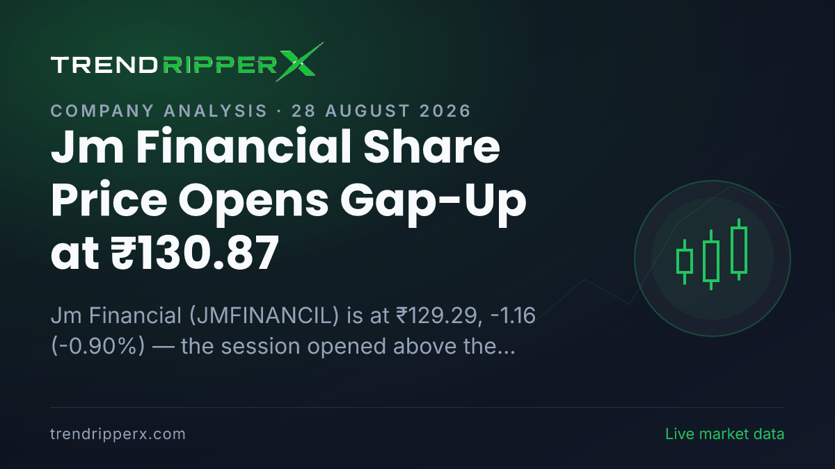 Jm Financial Share Price Opens Gap-Up at ₹130.87 — Here Is What Is Driving JMFINANCIL Today