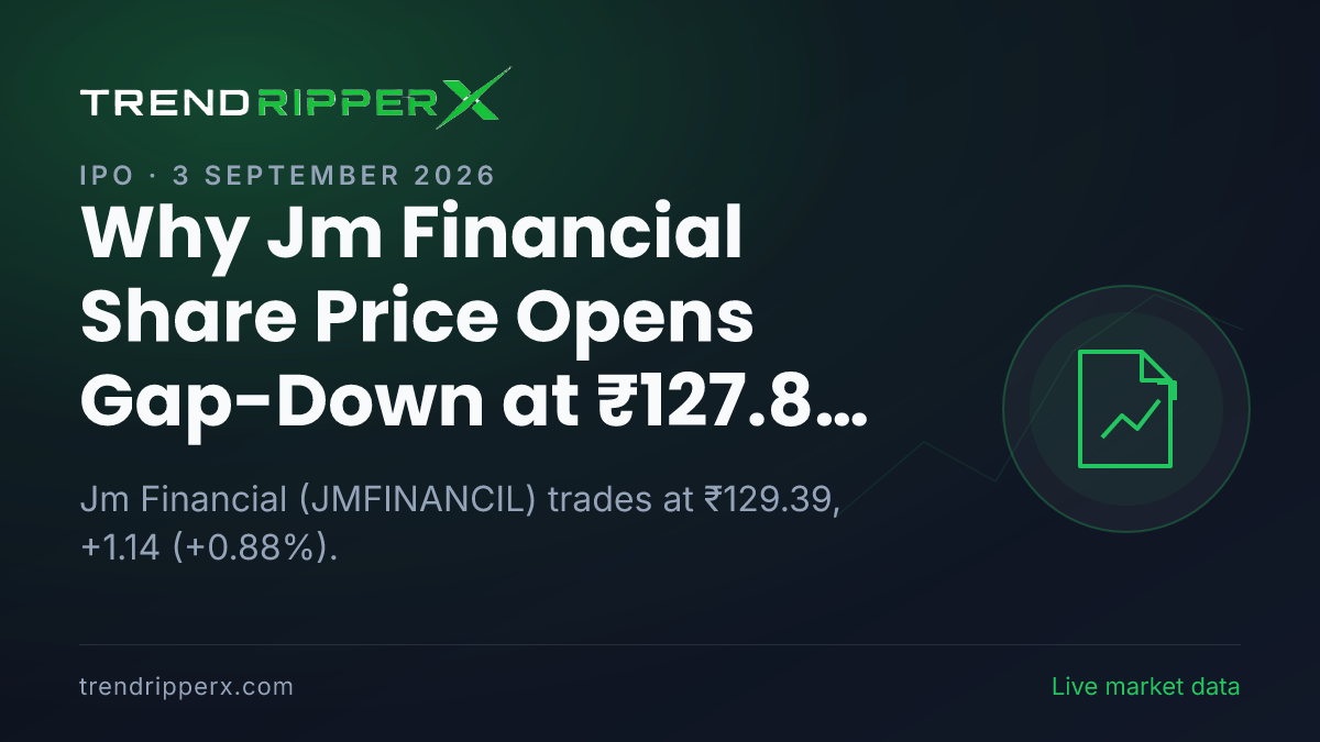 Why Jm Financial Share Price Opens Gap-Down at ₹127.85 Today: the IPO Trigger, Explained