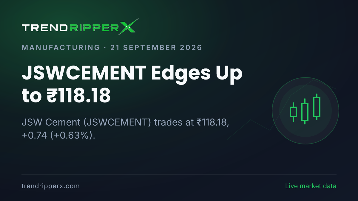 JSWCEMENT Edges Up to ₹118.18: Inside the Brokerage Call Story Moving JSW Cement Shares