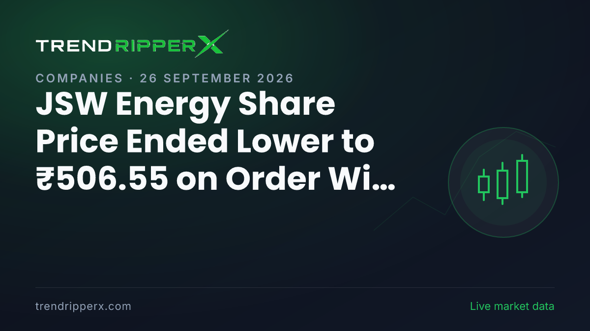 JSW Energy Share Price Ended Lower to ₹506.55 on Order Win News — What It Means for Investors