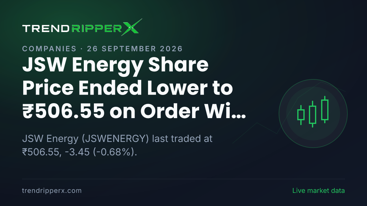 JSW Energy Share Price Ended Lower to ₹506.55 on Order Win News — What It Means for Investors