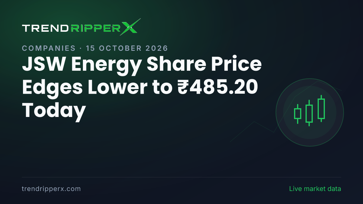 JSW Energy Share Price Edges Lower to ₹485.20 Today — Volumes, 52-Week Range and What to Watch Next