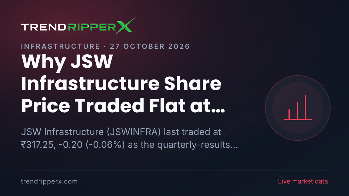 Why JSW Infrastructure Share Price Traded Flat at ₹317.25 After Today's Close: the Quarterly Results Trigger, Explained