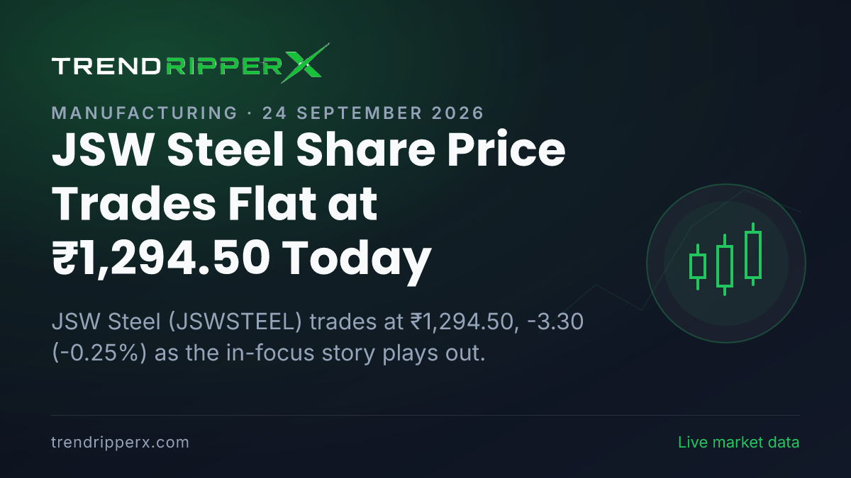 JSW Steel Share Price Trades Flat at ₹1,294.50 Today — Volumes, 52-Week Range and What to Watch Next