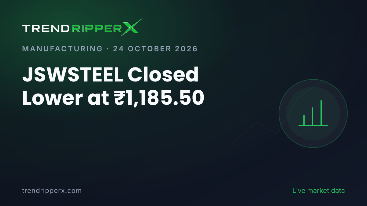 JSWSTEEL Closed Lower at ₹1,185.50: Inside the Quarterly Results Story Moving JSW Steel Shares