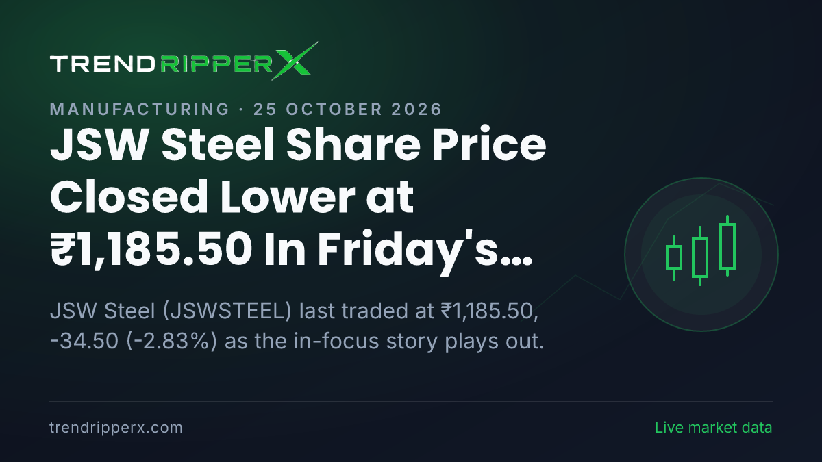 JSW Steel Share Price Closed Lower at ₹1,185.50 In Friday's Session — Volumes, 52-Week Range and What to Watch Next