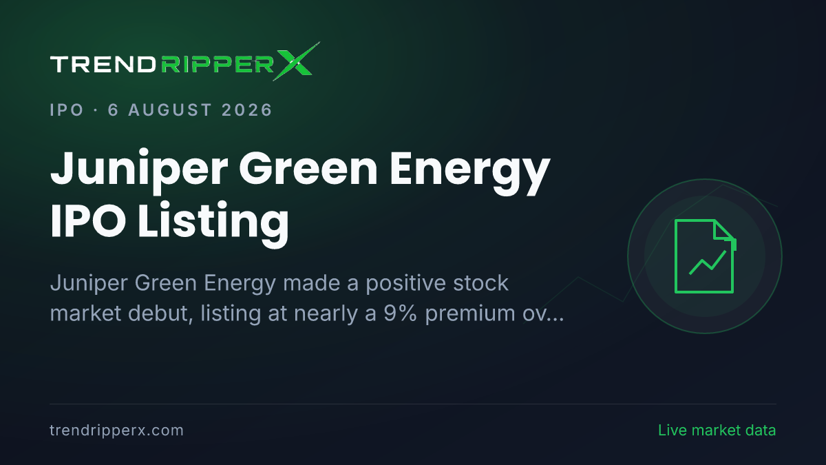 Juniper Green Energy IPO Listing: Shares Debut at 9% Premium Over Issue Price