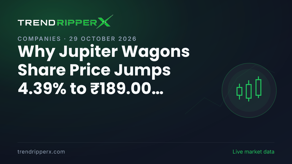 Why Jupiter Wagons Share Price Jumps 4.39% to ₹189.00 Today: the Momentum Trigger, Explained