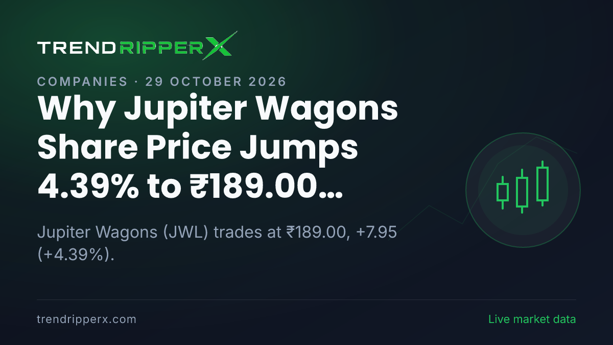 Why Jupiter Wagons Share Price Jumps 4.39% to ₹189.00 Today: the Momentum Trigger, Explained
