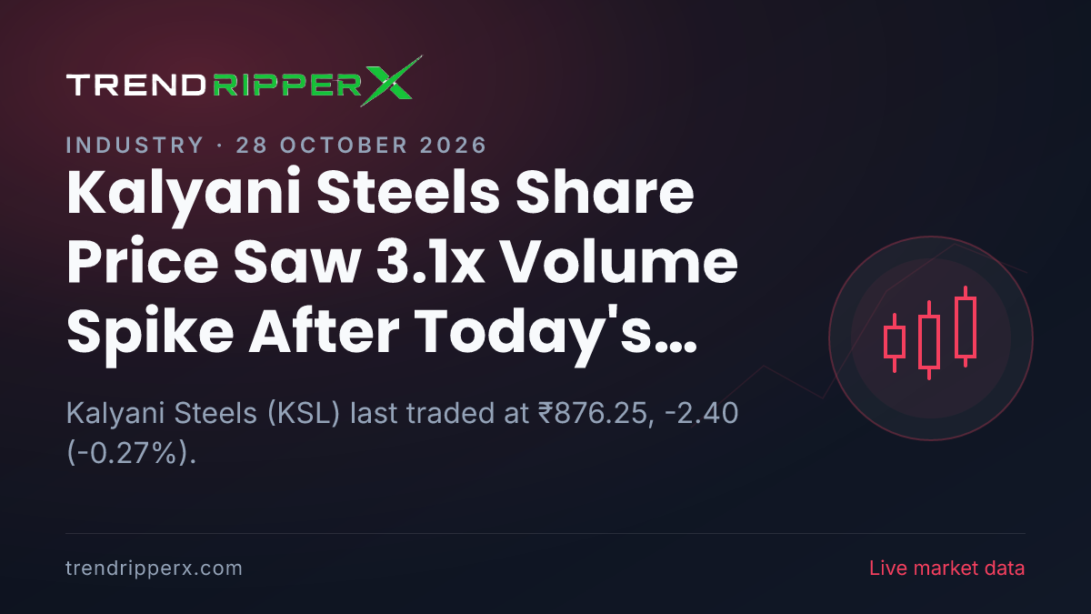 Kalyani Steels Share Price Saw 3.1x Volume Spike After Today's Close — Volumes, 52-Week Range and What to Watch Next