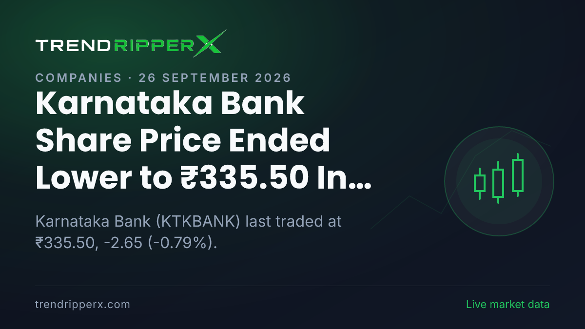 Karnataka Bank Share Price Ended Lower to ₹335.50 In Friday's Session — Volumes, 52-Week Range and What to Watch Next