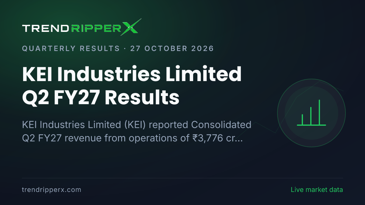 KEI Industries Limited Q2 FY27 Results: Net Profit ₹262 cr, Revenue from operations ₹3,776 cr