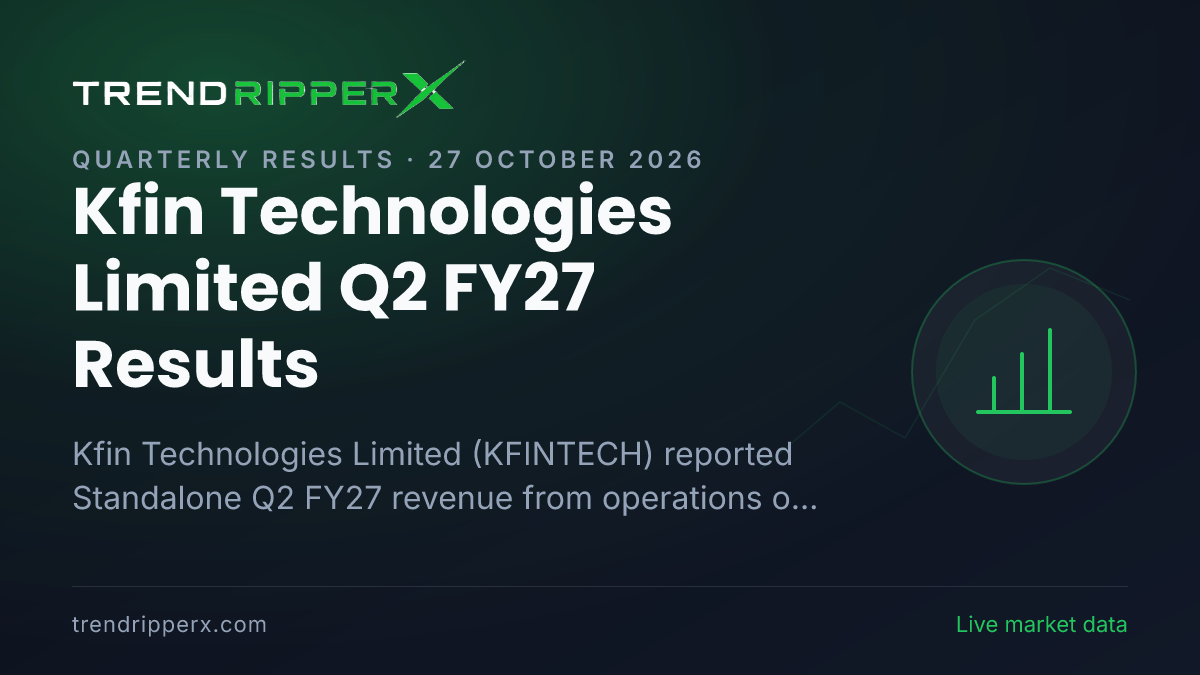 Kfin Technologies Limited Q2 FY27 Results: Net Profit ₹106 cr, Revenue from operations ₹329 cr