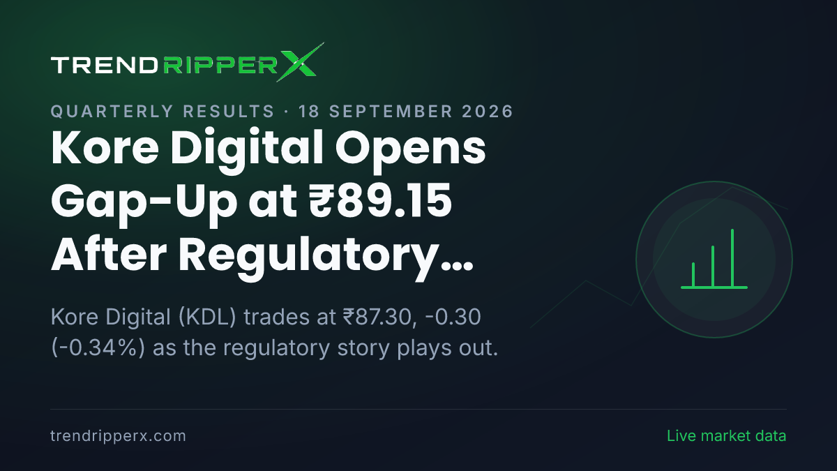Kore Digital Opens Gap-Up at ₹89.15 After Regulatory Update — Levels, Volumes and the Follow-Up to Track