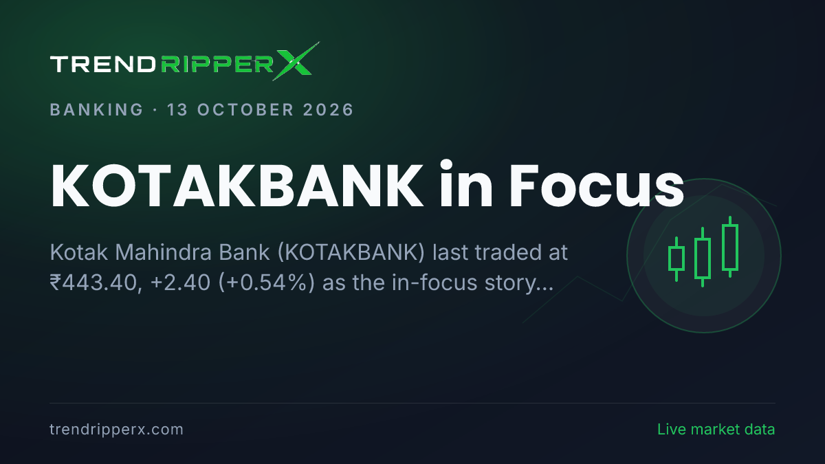 KOTAKBANK in Focus: Kotak Mahindra Bank Share Price Closed Higher at ₹443.40 in the News Today