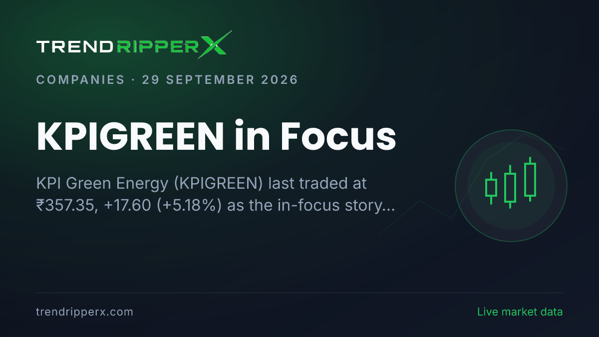 KPIGREEN in Focus: KPI Green Energy Share Price Jumped 5.18% to ₹357.35 on Rising Newsflow