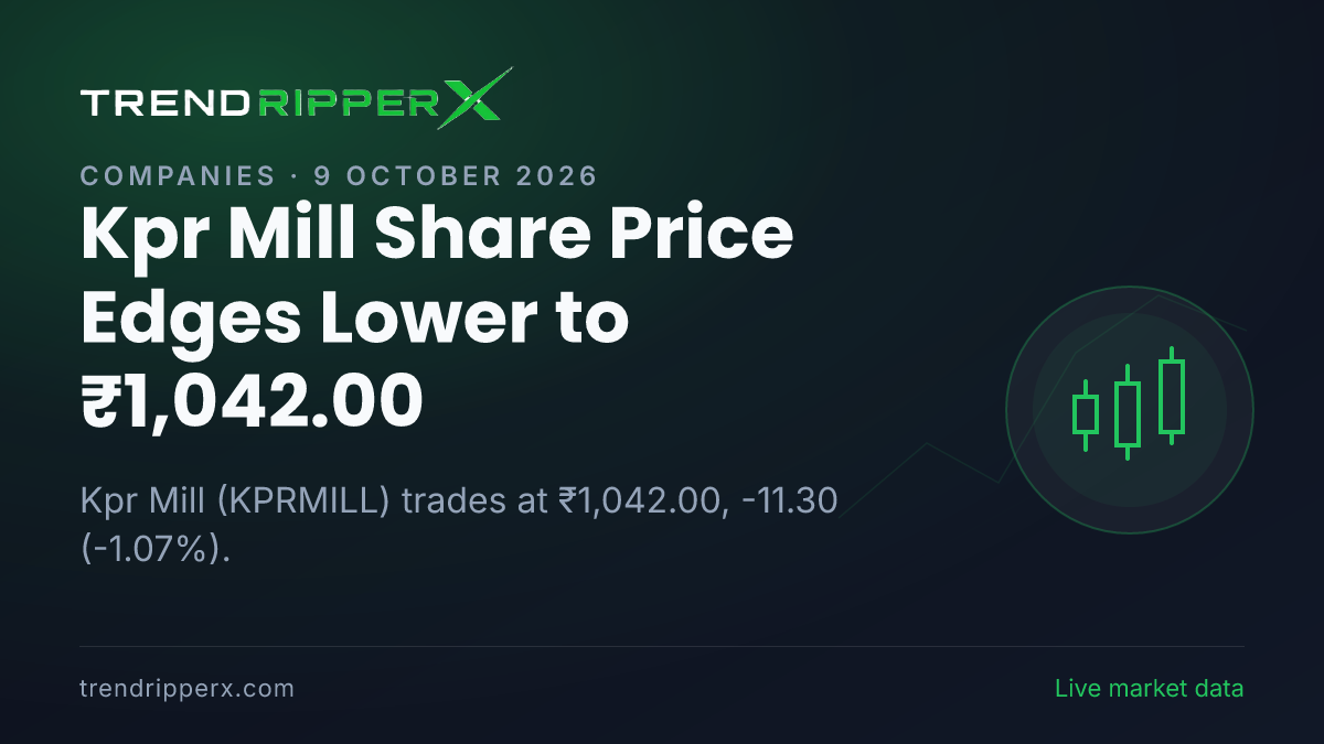 Kpr Mill Share Price Edges Lower to ₹1,042.00: What Is Driving KPRMILL Today, and the Levels That Matter