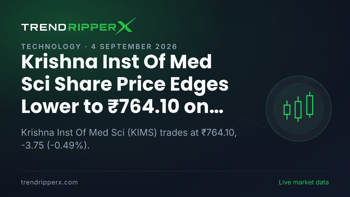 KIMS in Focus: Krishna Inst Of Med Sci Share Price Edges Lower to ₹764.10 on Rising Newsflow