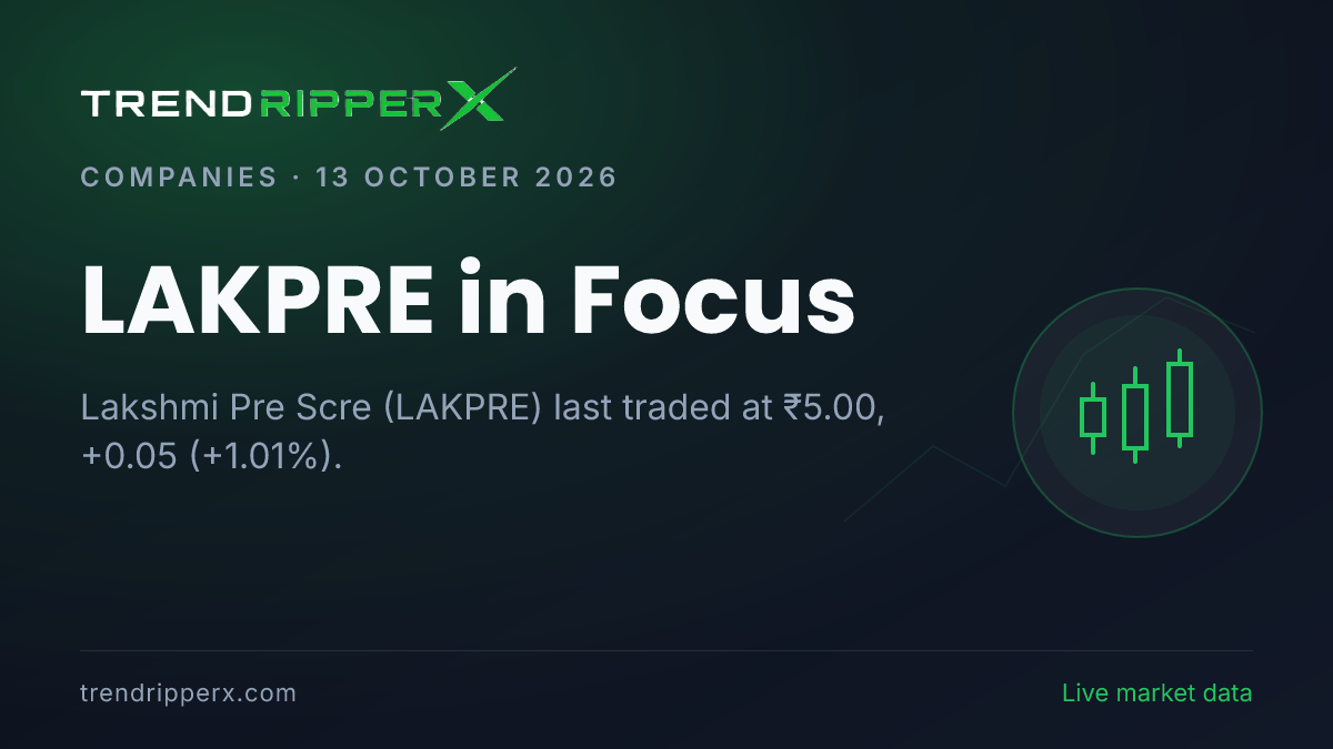 LAKPRE in Focus: Lakshmi Pre Scre Share Price Opened Gap-Up at ₹5.05 in the News Today
