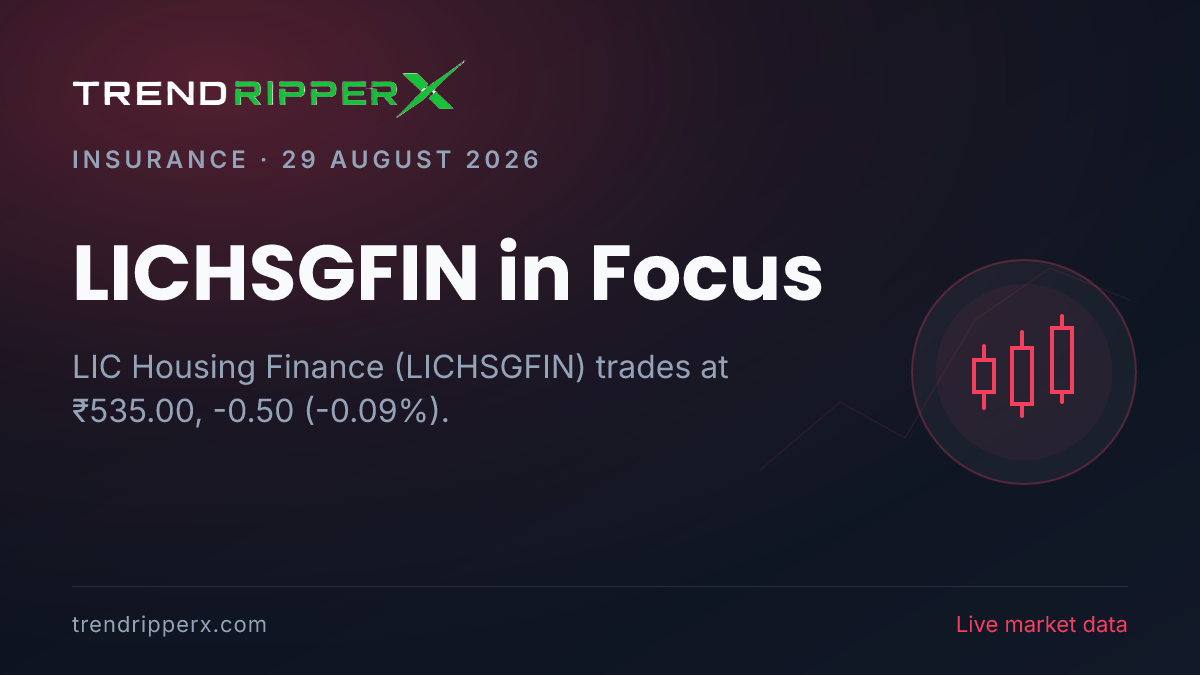 LICHSGFIN in Focus: LIC Housing Finance Share Price Trades Flat at ₹535.00 on Rising Newsflow